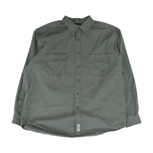 Olive Solid Long Sleeve Button Down