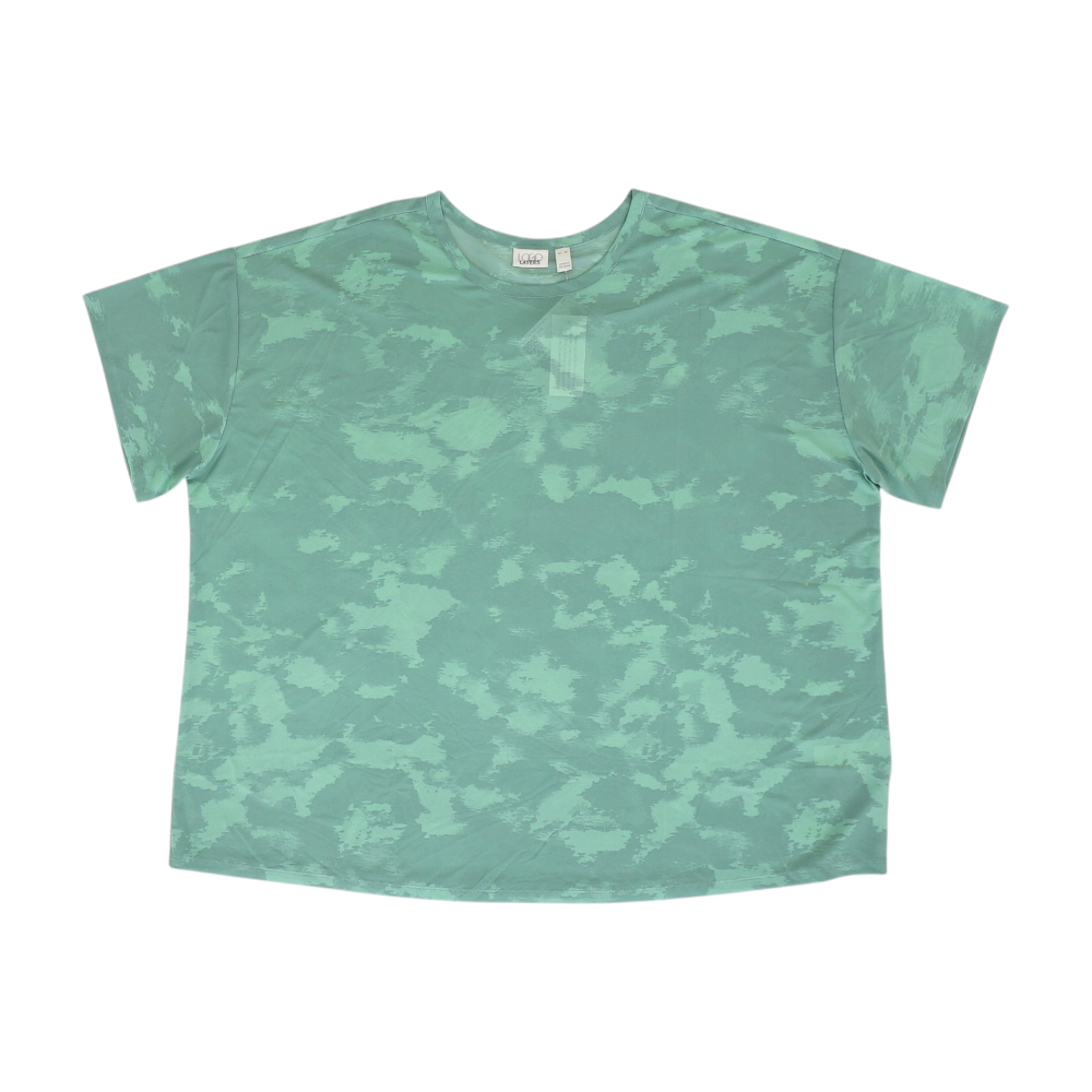 Green Plus Size Abstract Blouse
