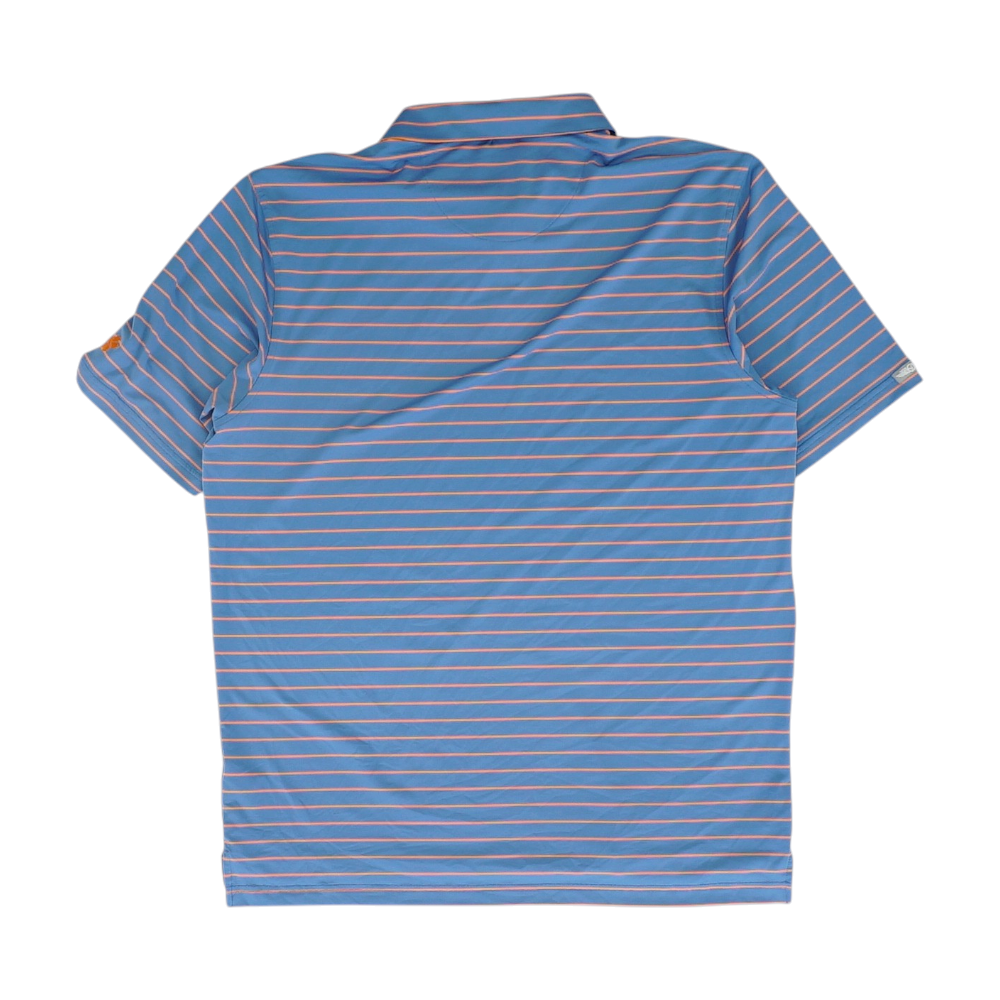 Blue Striped Short Sleeve Polo