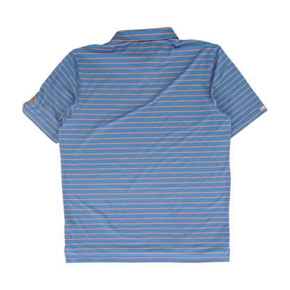 Blue Striped Short Sleeve Polo