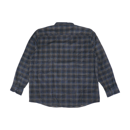 Navy Plaid Flannel Button Down