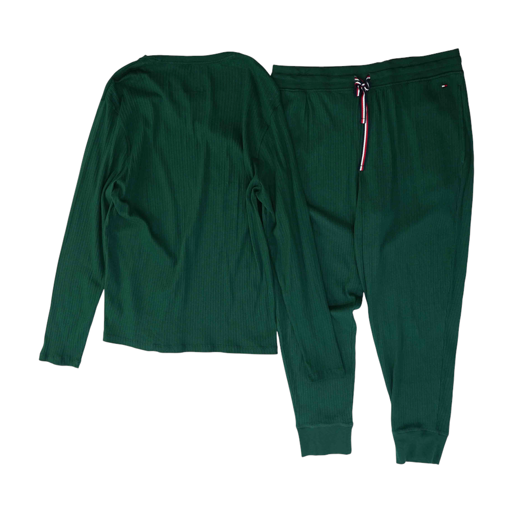 Green Solid Pajama Set