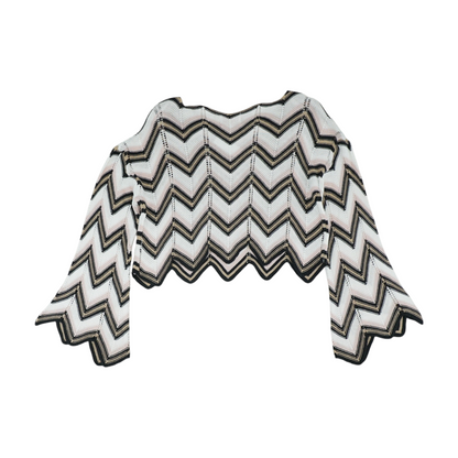 White Chevron Pullover Sweater