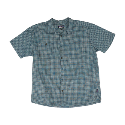 Blue Plaid Short Sleeve Button Down