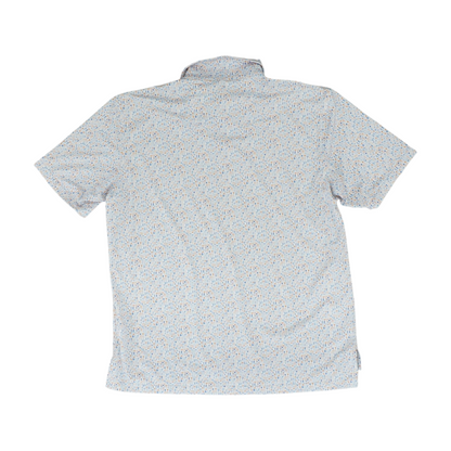 White Graphic Short Sleeve Polo