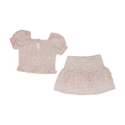 Pink Floral Short Sleeve Set