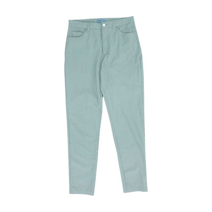 Green Solid Casual Pants