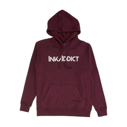 InkAddict Maroon Solid Hoodie Pullover – Image 1