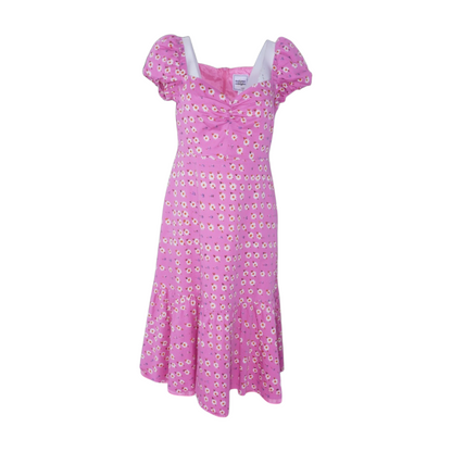 Pink Floral Midi Dress