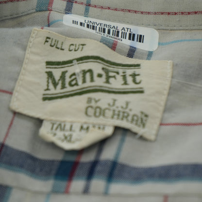 Vintage Gray Plaid Long Sleeve Button Down