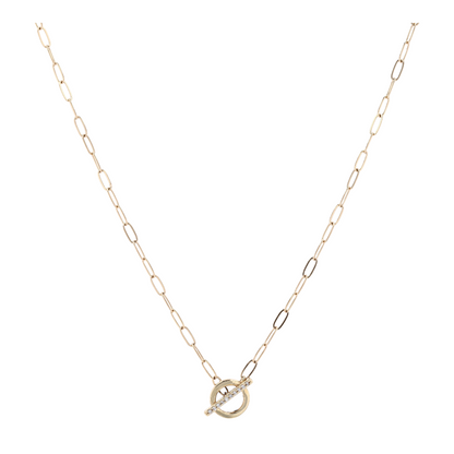 14K Yellow Gold Diamond Pendant Necklace