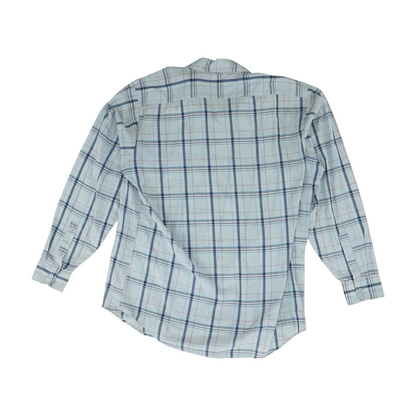Vintage Gray Plaid Long Sleeve Button Down