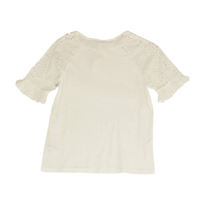 White Solid Short Sleeve Blouse
