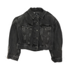 Black Solid Denim Jacket