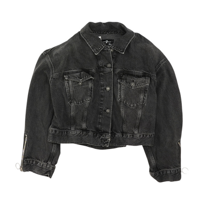 Black Solid Denim Jacket