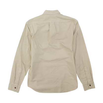 Tan Solid Long Sleeve Button Down