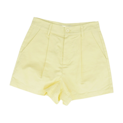 Yellow Solid Chino Shorts