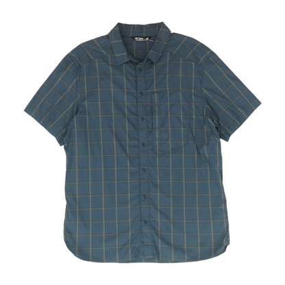 Navy Check Short Sleeve Button Down