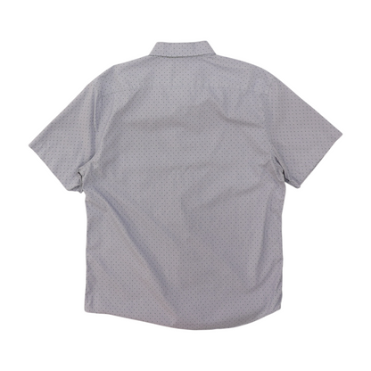 Blue Polka Dot Short Sleeve Button Down