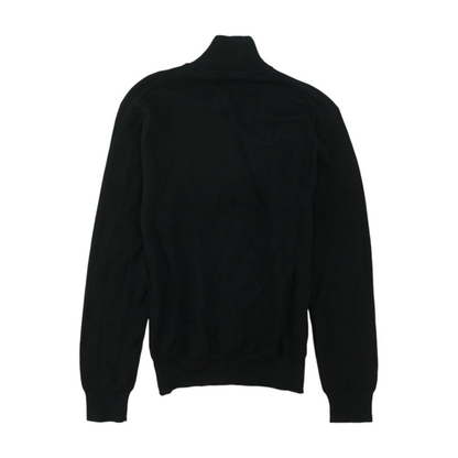 Black Solid 1/4 Zip Pullover