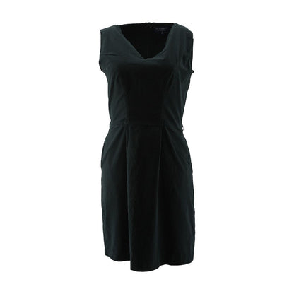 Black Solid Midi Dress