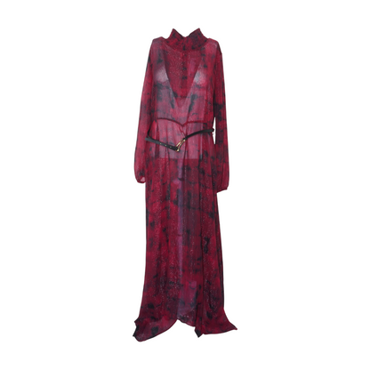Red Tie-Dye Maxi Dress