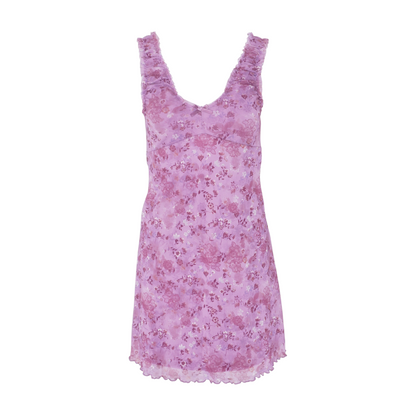 Purple Floral Mini Dress