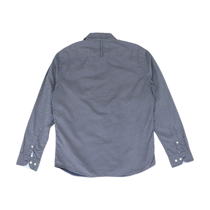 Navy Polka Dot Long Sleeve Button Down