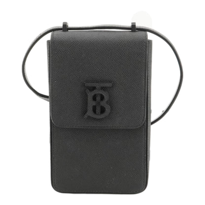 Black Full-Grain Leather Phone Pouch