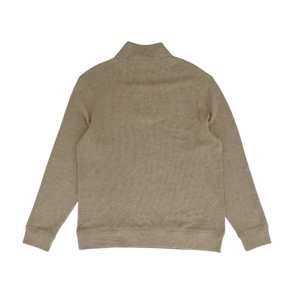 Tan Solid 1/4 Zip Sweater