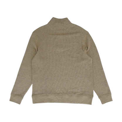 Tan Solid 1/4 Zip Sweater