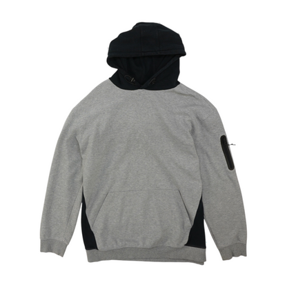 Gray Color Block Hoodie Pullover