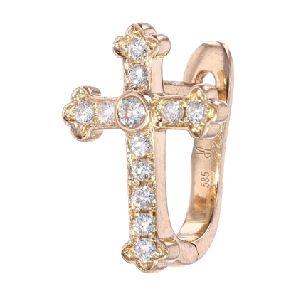 1/10 ctw 14K Rose Gold Diamond Hoop Earring