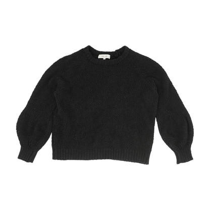 Black Solid Sweatshirt Pullover