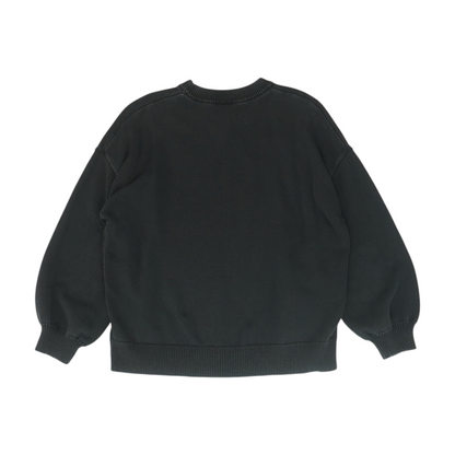 Black Solid Pullover Sweater