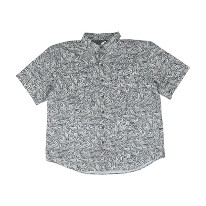 Gray Print Outdoor Button Down