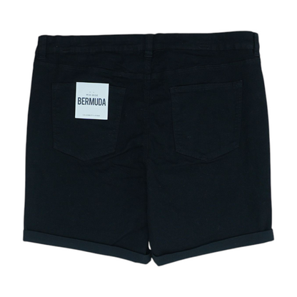 Black Plus Solid Denim Shorts
