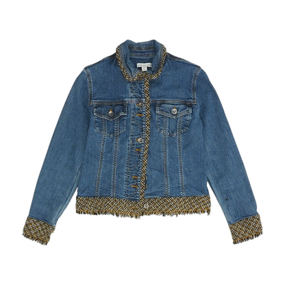 Blue Solid Denim Jacket