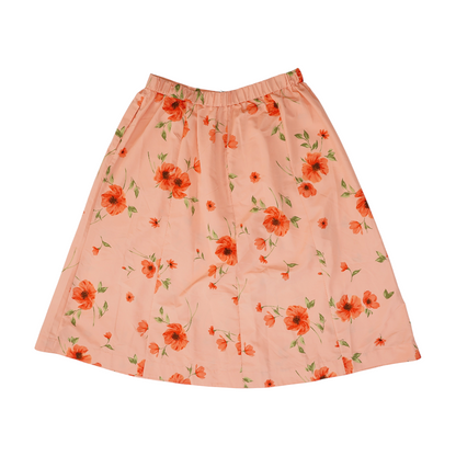 Pink Floral Midi Skirt