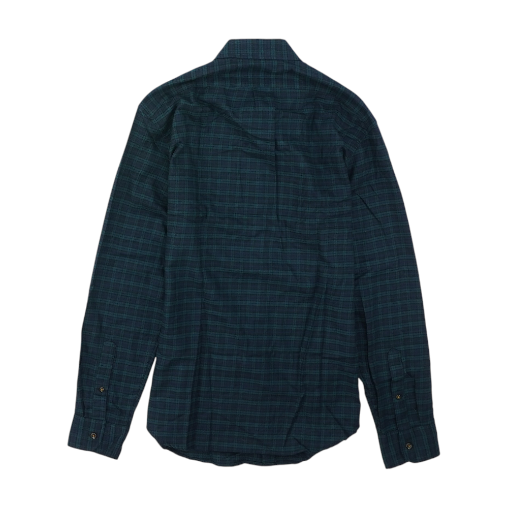 Navy Plaid Flannel Button Down