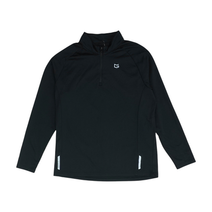 Black Solid 1/4 Zip Pullover