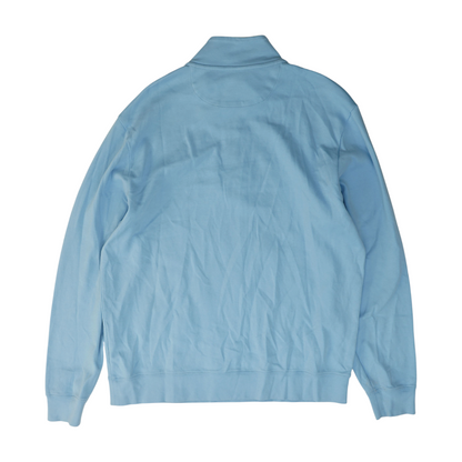 Blue Solid 1/4 Zip Pullover