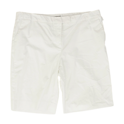 White Solid Chino Shorts