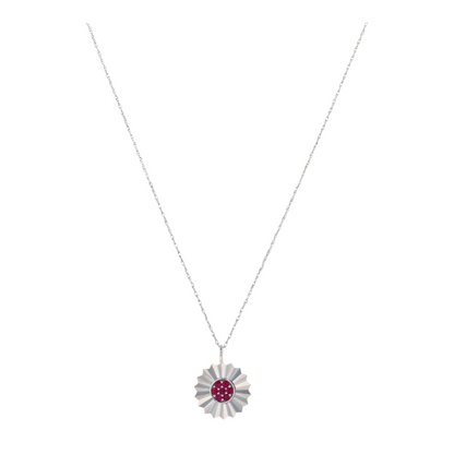 1/10 ctw 14K White Gold Ruby Pendant Necklace
