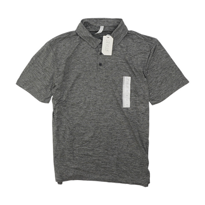 Gray Solid Short Sleeve Polo