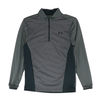 Gray Solid 1/4 Zip Pullover