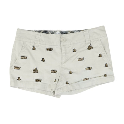 Beige Embroidery Detail Shorts