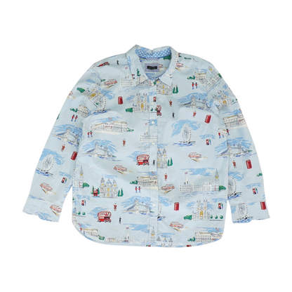 Blue Print Button Down