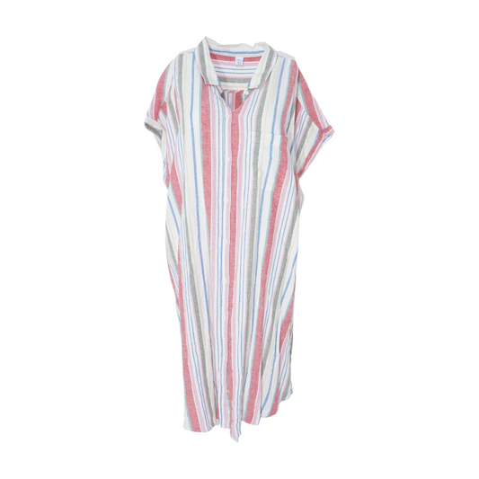 White Striped Midi Dress