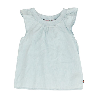 Blue Solid Sleeveless Blouse